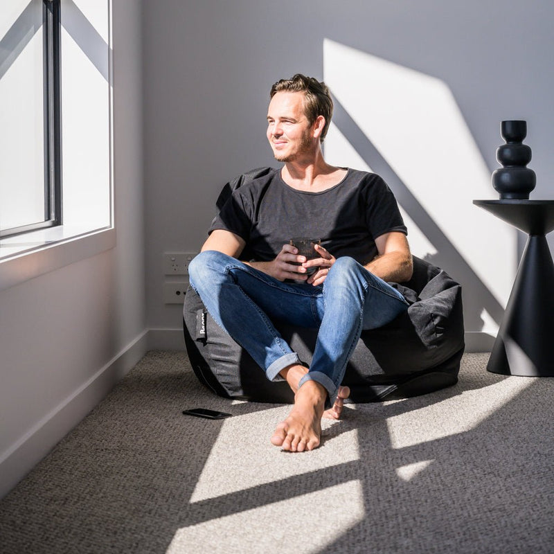 Timeless Elegance: Embracing Classic Black, White, and Grey Interior Design with Bean Bags