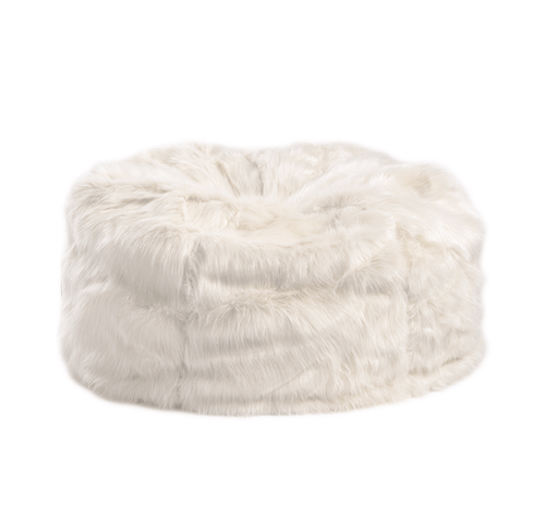 Beanz Long Faux Fur Bean Bag Off White – Beanz Lifestyle - Main Image