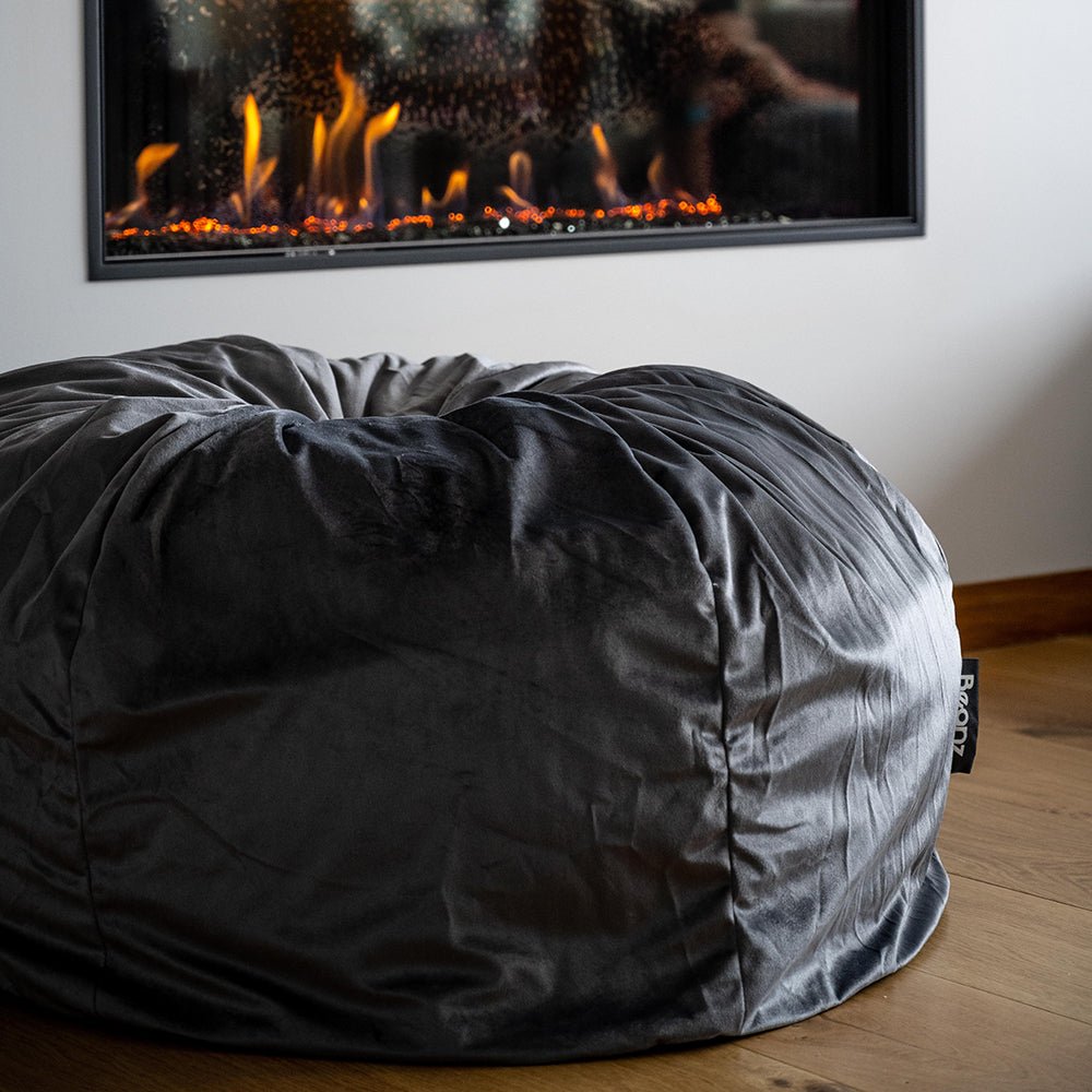 Beanz Velvet Bean Bag Dark Grey – Beanz Lifestyle