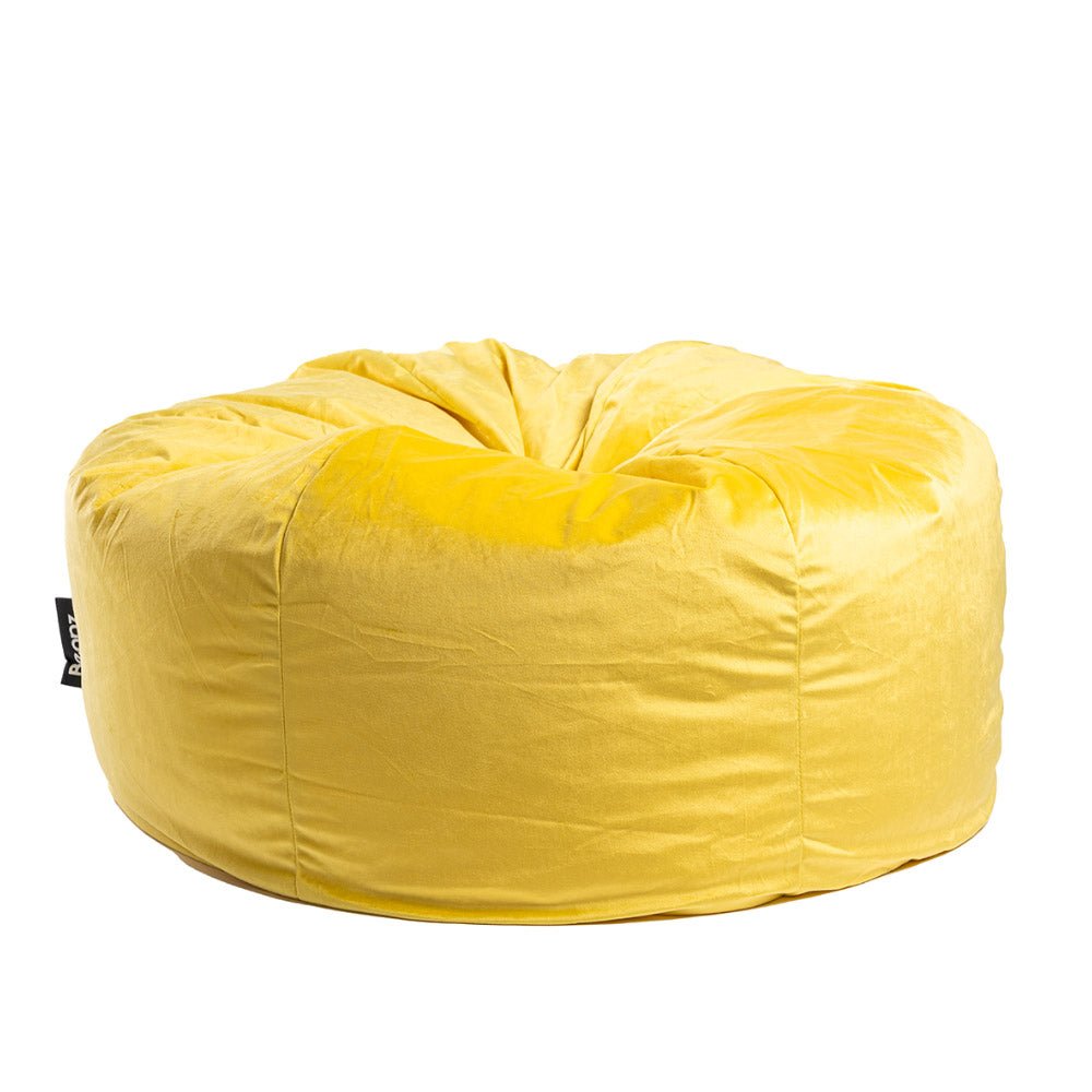 Beanz Velvet Bean Bag Yellow Beanz Lifestyle