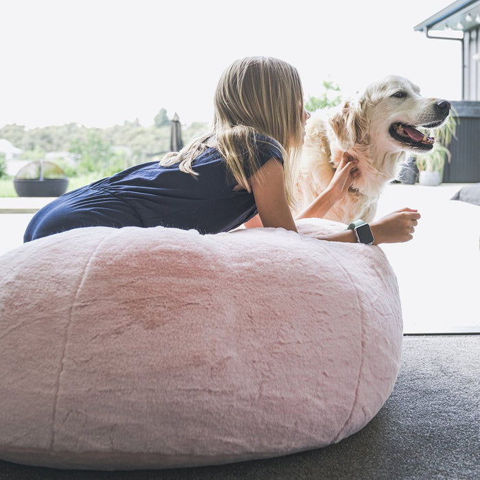 Beanz Short Faux Fur Bean Bag Chestnut Beanz Lifestyle